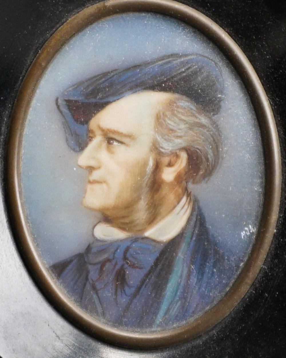 Appraisal: Continental Miniature Portrait of Wilhelm Richard Wagner