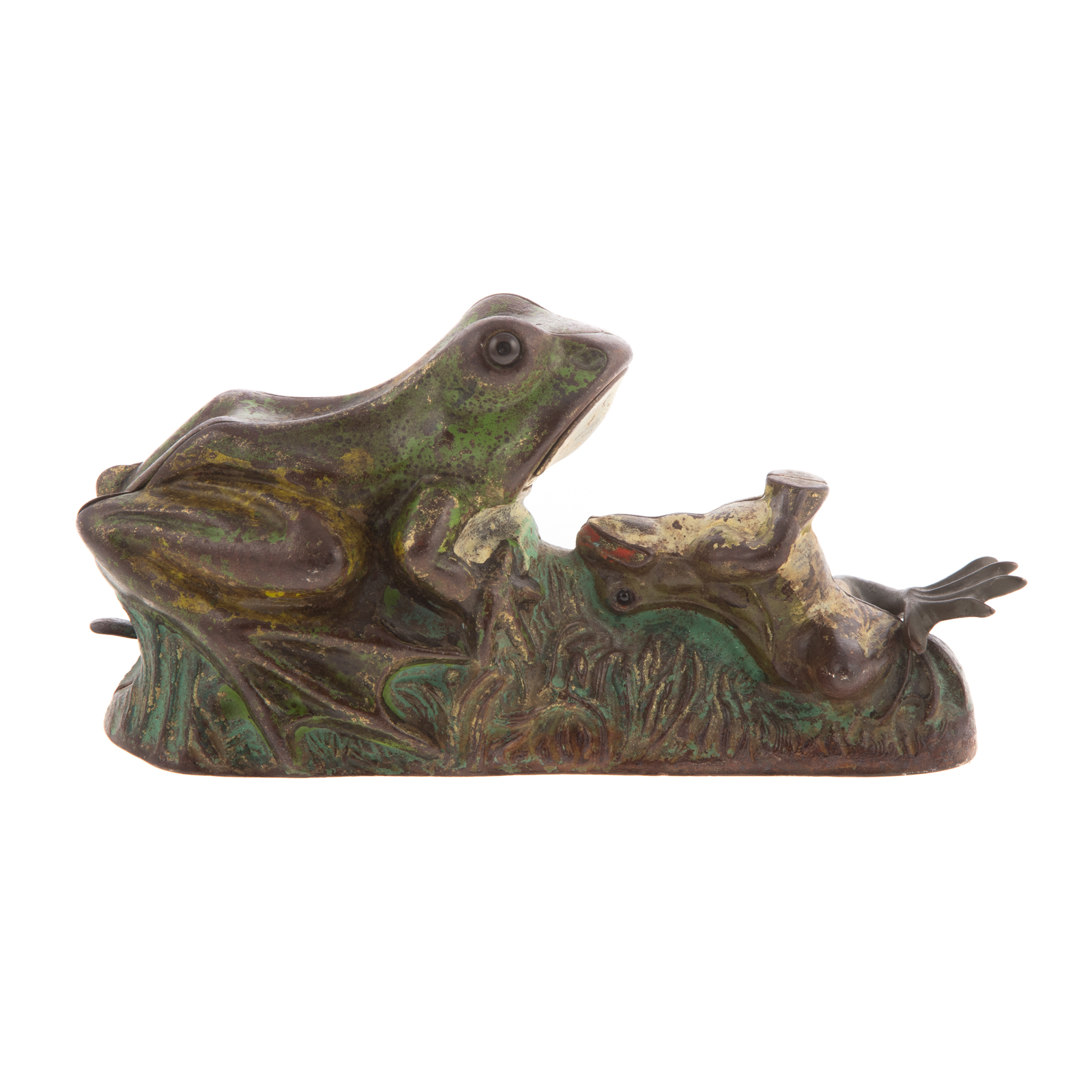 Appraisal: TWO FROGS MECHANICAL BANK J E STEVENS Late th century