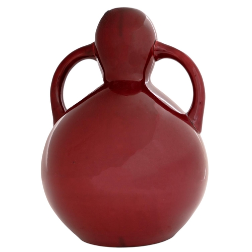 Appraisal: Art pottery A Burmantofts red glazed double gourd vase -c