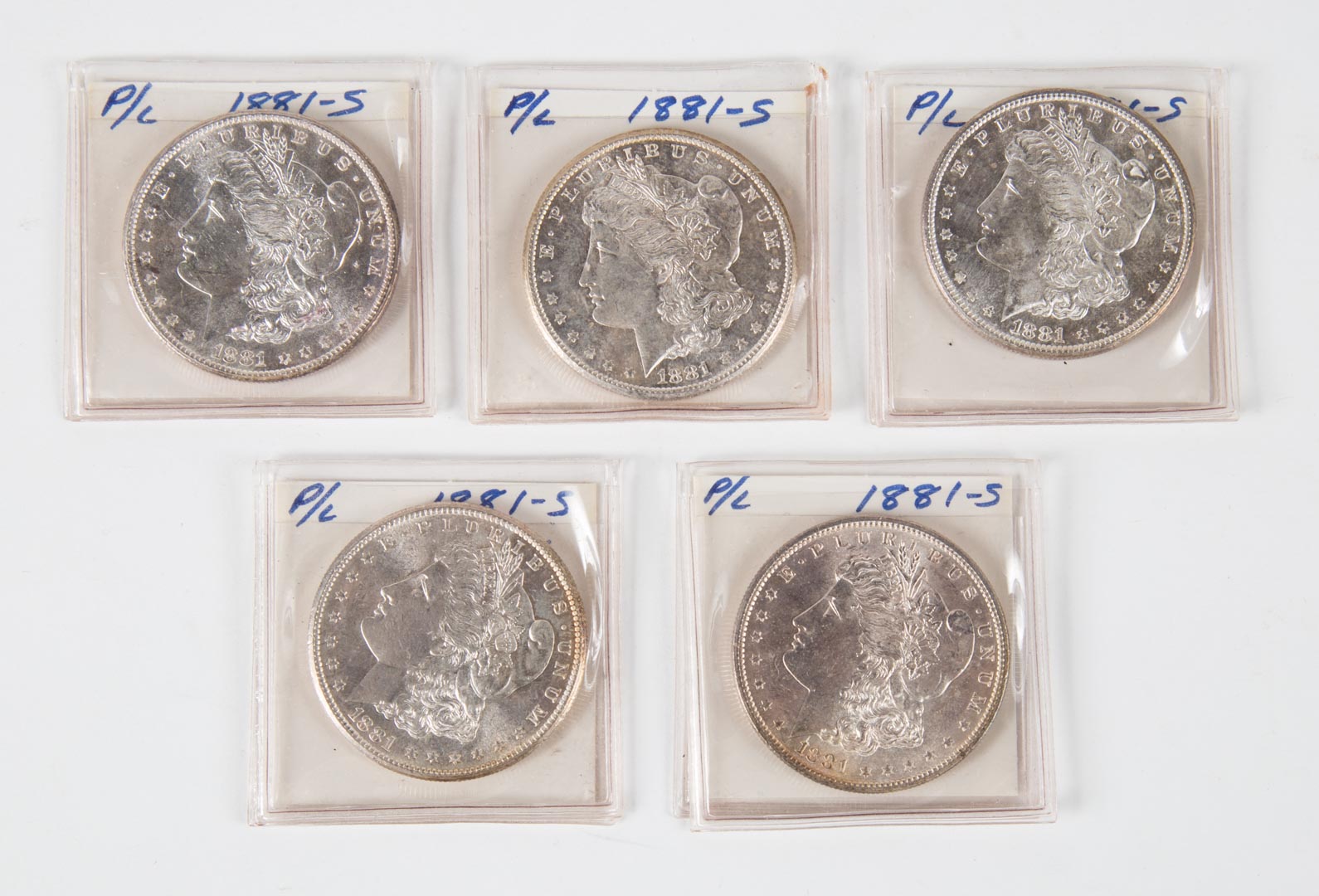 Appraisal: USA Better Grade Morgan Dollars s Five higher-quality Morgan Dollars