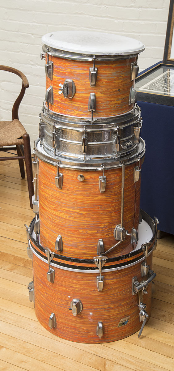 Appraisal: Three-Piece Ludwig Drumset Together with another snare drum Estimate -