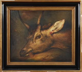 Appraisal: S Dalan The Deer th c oil on canvas sign