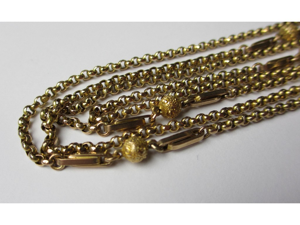 Appraisal: A Victorian ct rose gold belcher link guard chain with