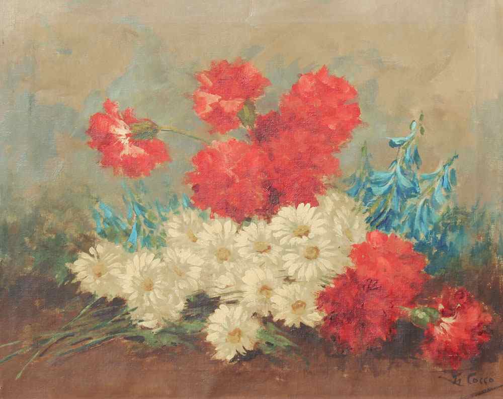 Appraisal: GIUSEPPE Alberto Cocco Italian - Still Life with Carnations Oil