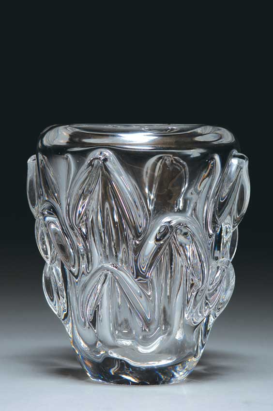 Appraisal: VAL ST LAMBERT GLASS VASE Belgian hand-blown glass vase by