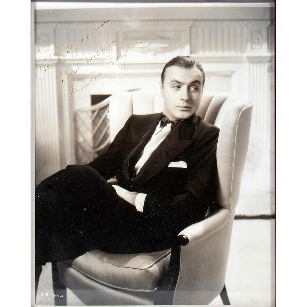 Appraisal: Charles Boyer Original autographed inscribed photograph Size x Condition Showing