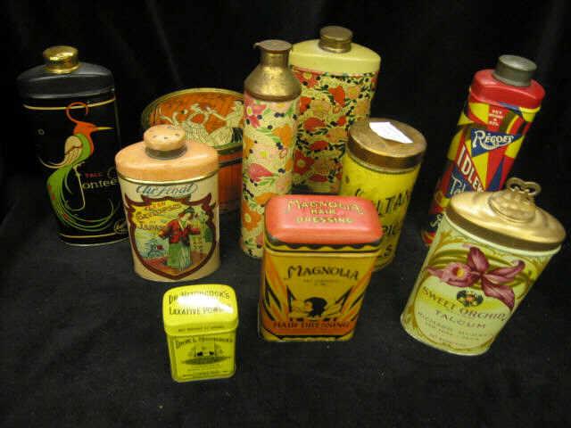 Appraisal: Advertising Tins deco era cosmetics related to