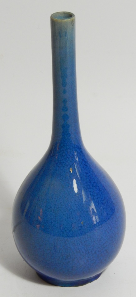 Appraisal: A Chinese porcelain blue crackle vase the bulbous body with