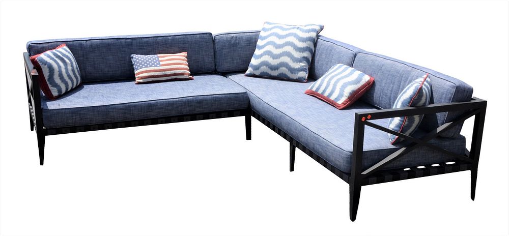 Appraisal: Restoration Hardware Two Piece Sectional Outdoor Set having custom cushions