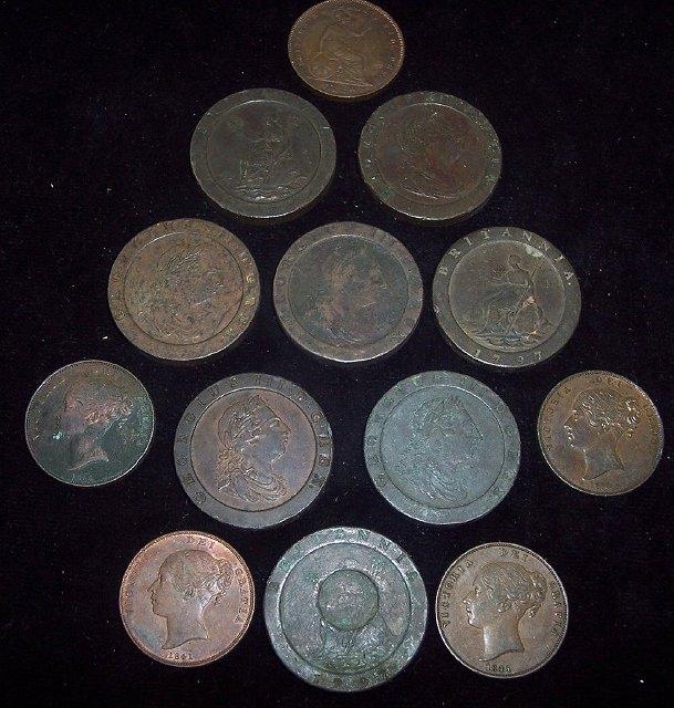 Appraisal: Miscellaneous cartwheel tuppences and five Victorian pennies fair to very