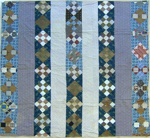 Appraisal: Pieced patch bar quilt th c x