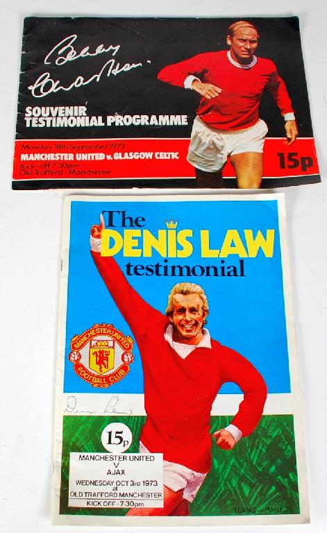 Appraisal: BOBBY CHARLTON SOUVENIR TESTIMONIAL PROGRAMME September with unused ticket v