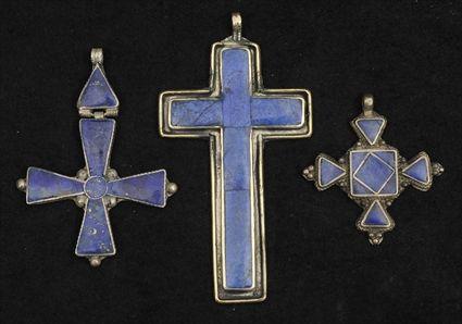 Appraisal: Three Cross Pendants in in in Provenance Property from the