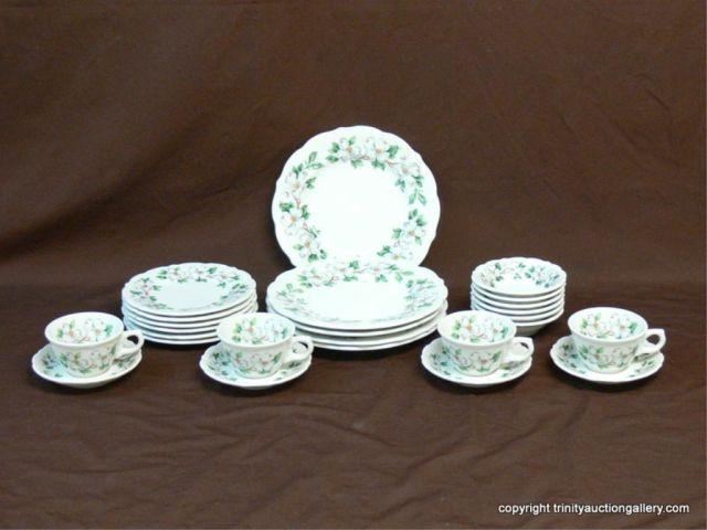 Appraisal: Syracuse China Restaurantware China Dogwood Pattern Includes dinner plates salad