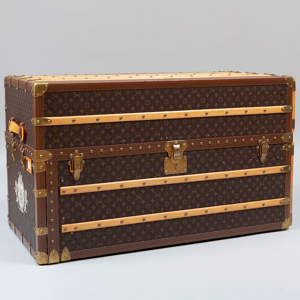 Appraisal: Louis Vuitton Wardrobe Trunk Serial number AA monogrammed AB within