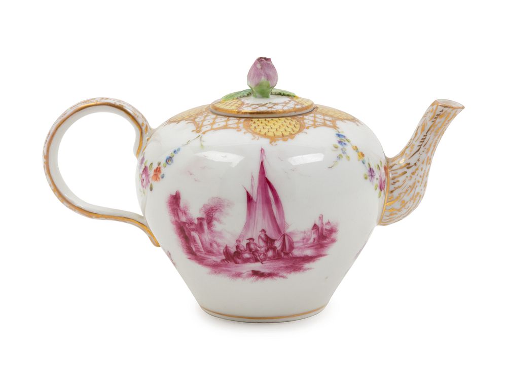 Appraisal: A Meissen Porcelain Teapot A Meissen Porcelain Teapot th Century