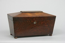 Appraisal: Regency Rosewood Tea Caddy ca Late th Century Coffer shaped