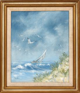 Appraisal: THOMAS PELL OIL ON CANVAS H W ' SEASCAPE WITH