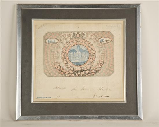 Appraisal: George IV Invitation unusual official embossed document from King George