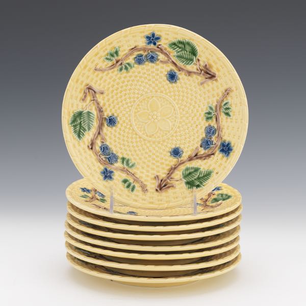 Appraisal: TIFFANY CO MAJOLICA PALISSY PLATES SET OF Set of eight