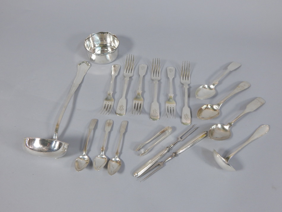 Appraisal: Various items of continental white metal to include dessert spoons