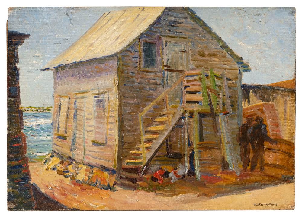 Appraisal: WILLIAM STARKWEATHER NEW YORK CONNECTICUT SPAIN - A FISHERMAN'S SHACK