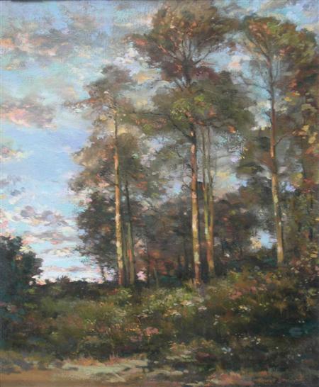 Appraisal: GEORGE DAVIDSON SCOTTISH - BIRCHES IN A CLEARING Signed oil