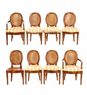 Appraisal: Set Italian Louis XV Style Caned Dining Chairs Italian mid