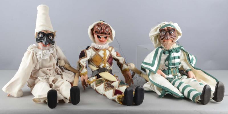 Appraisal: Lot Of Masked Carved Wood Marionettes Each shows extraordinary attention