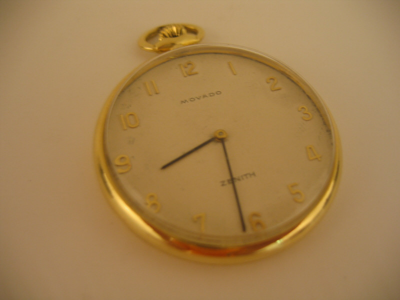 Appraisal: MOVADO ZENITH POCKET WATCH k yellow gold open face Estimate