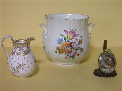 Appraisal: LOT OF THREE ITEMS Comprising a Dresden fruit cooler a