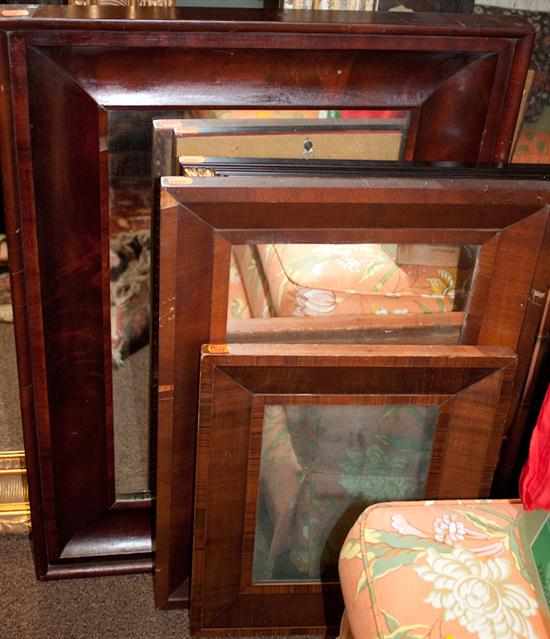 Appraisal: Three ogee mahogany mirrors and an ebonized wood mirror Estimate