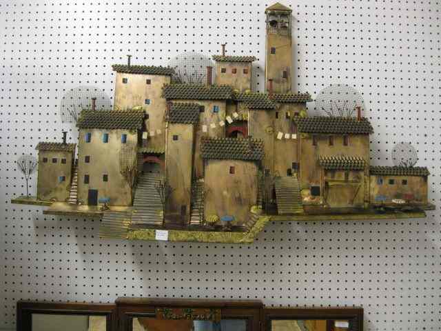 Appraisal: C Jere Artwork Wall Decoration village '' wide '' tall