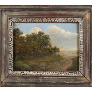 Appraisal: Artist Unknown Late th Early th Century Landscape with Couple