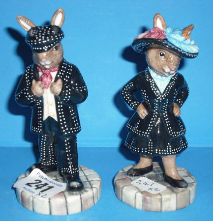 Appraisal: Royal Doulton Bunnykins Figures PearlyQueen DB And Pearly King DB