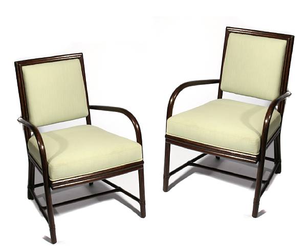 Appraisal: A set of nine Orlando Diaz-Azcuy Big Sur armchairs height