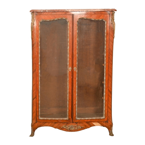 Appraisal: A French kingwood vitrine c in Transitional style with ormolu