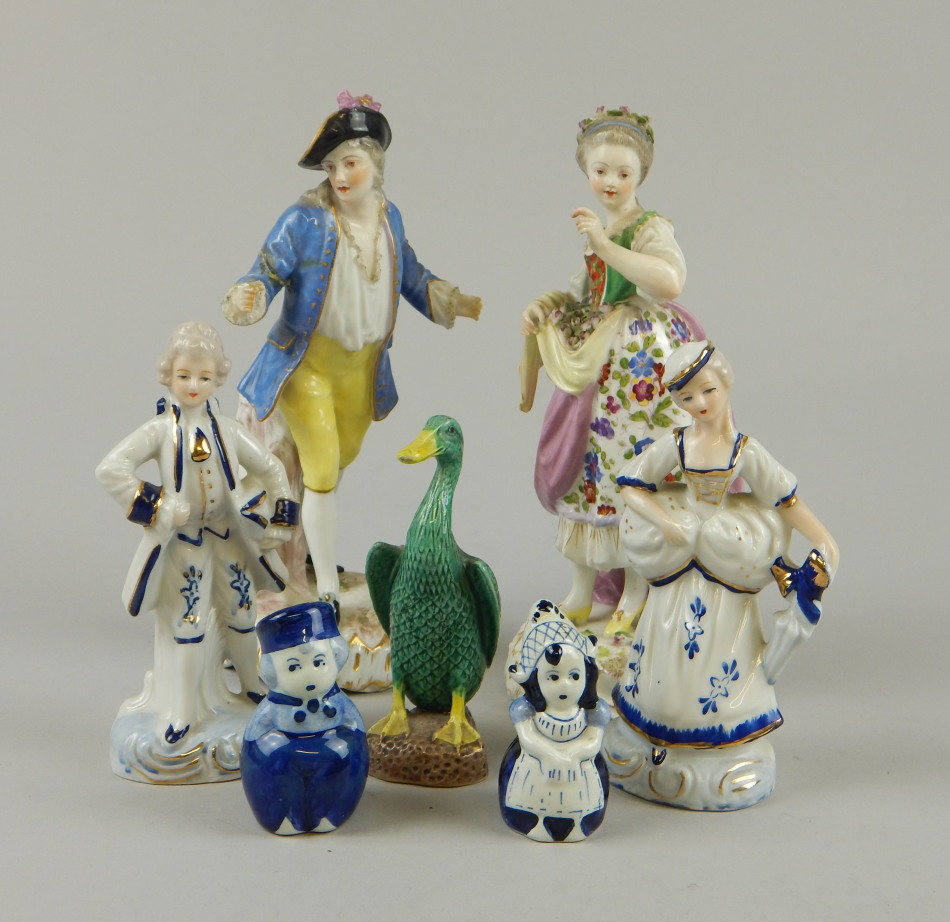 Appraisal: Various porcelain and earthenware figure groups to include a thC