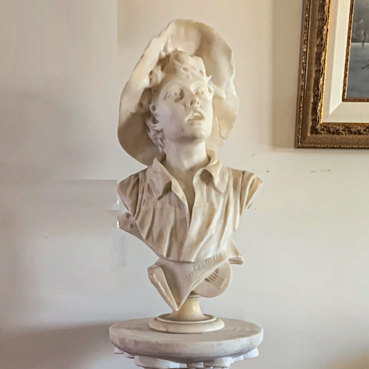 Appraisal: MARBLE BUST OF A BOY Probably Italian st quarter th