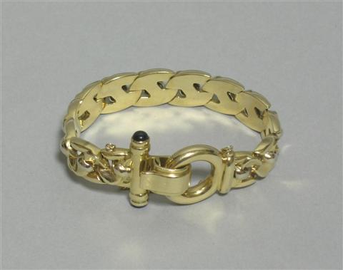 Appraisal: LADY'S GOLD BUCKLE BRACELET The fancy chain links ending in