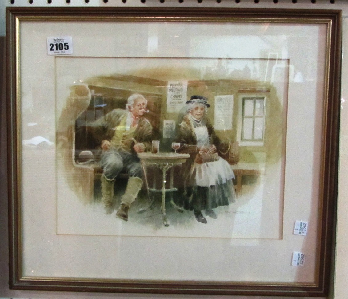 Appraisal: Mike Western Darby and Joan watercolour signed