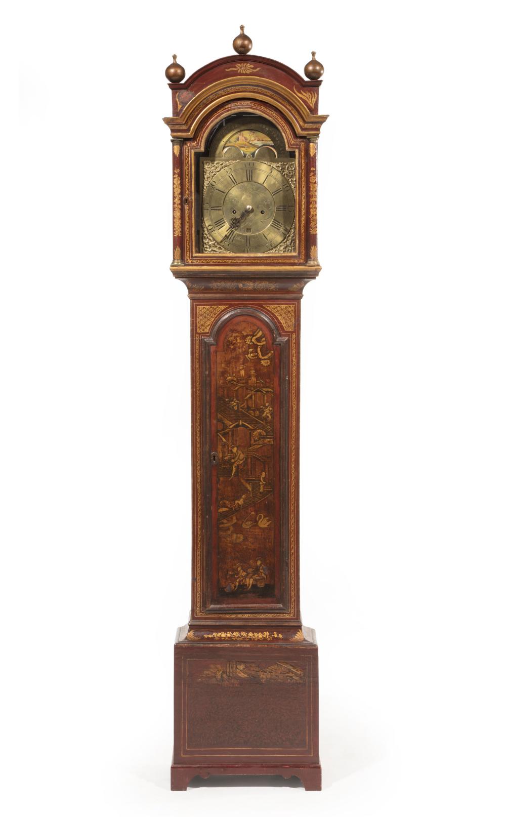 Appraisal: Georgian Chinoiserie Tallcase Clock late th c dial signed Oliver