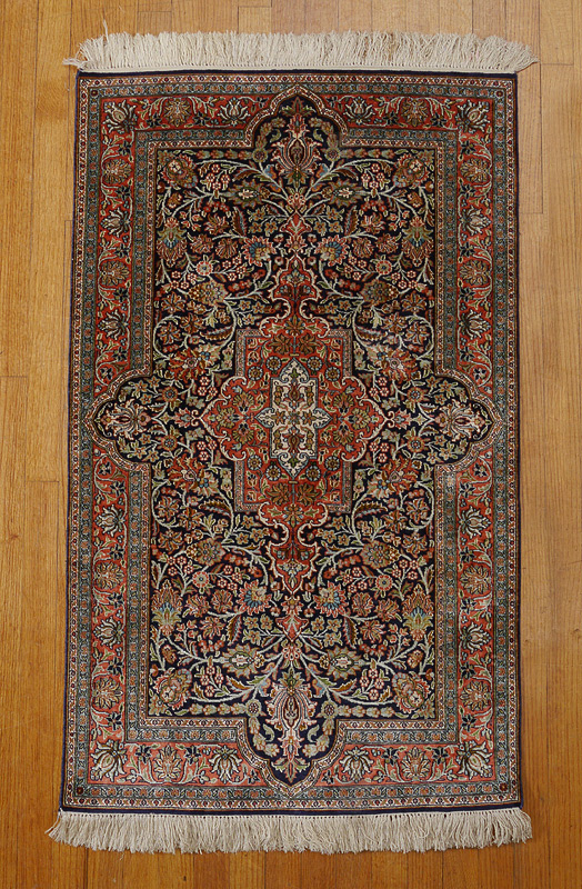 Appraisal: FINELY WOVEN NATURAL SILK PILE CARPET INDIA ' '' x