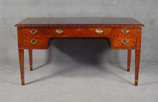 Appraisal: Baker Chippendale Style Kneehole Desk Late th Century From the