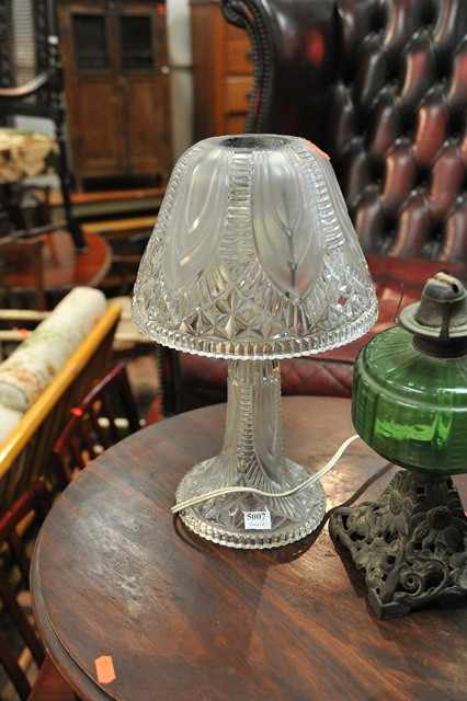 Appraisal: A GLASS CUT LAMP