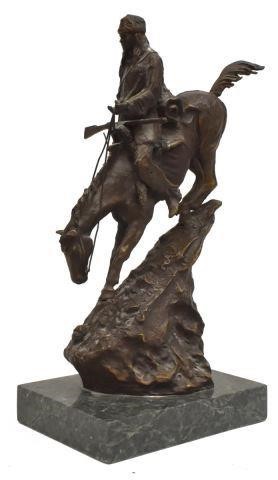 Appraisal: Patinated bronze sculpture Mountain Man signed in cast after Frederic