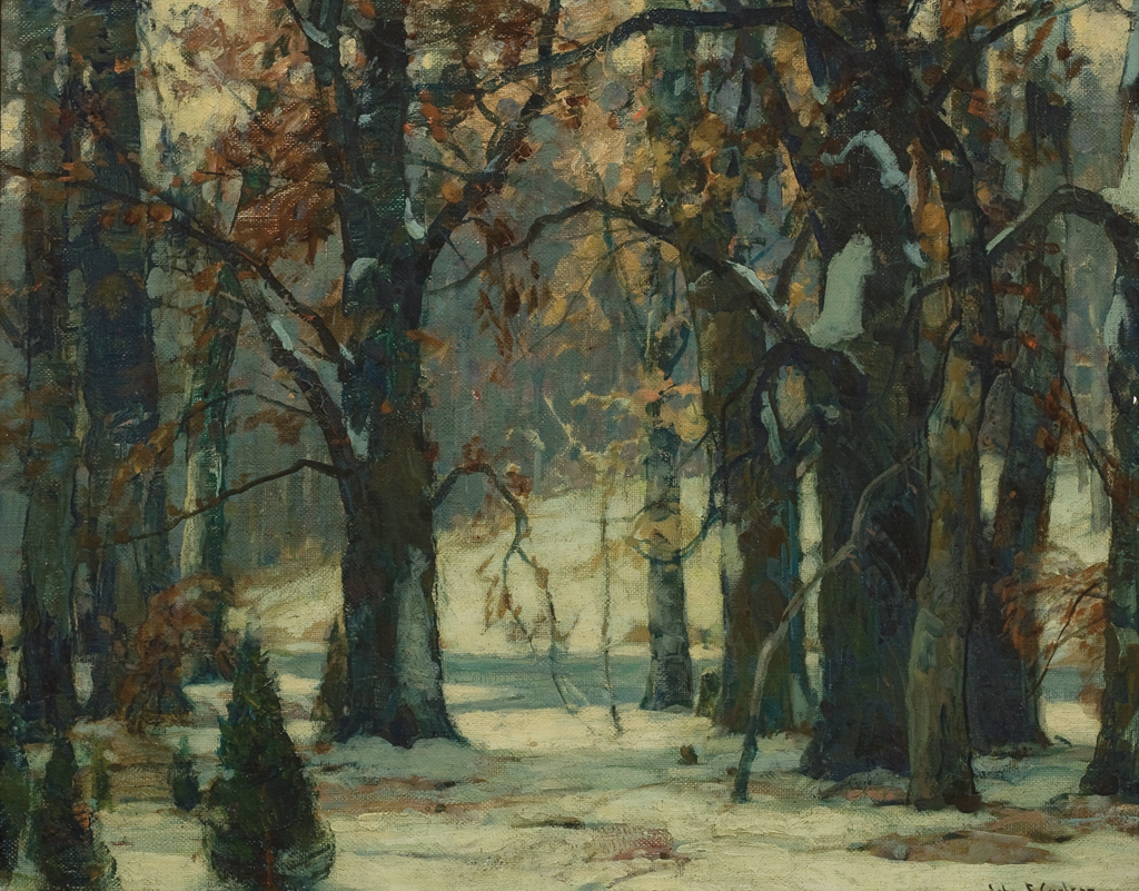 Appraisal: JOHN FABIAN CARLSON American - Early Snow oil on canvas