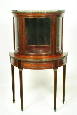 Appraisal: A FRENCH MAHOGANY AND GILT METAL VITRINE c of demi