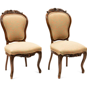 Appraisal: Two Rococo Revival Side Chairs Early th Century Height x