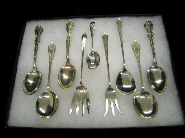 Appraisal: Sterling Silver Servers including lettuce forks tablespoons more